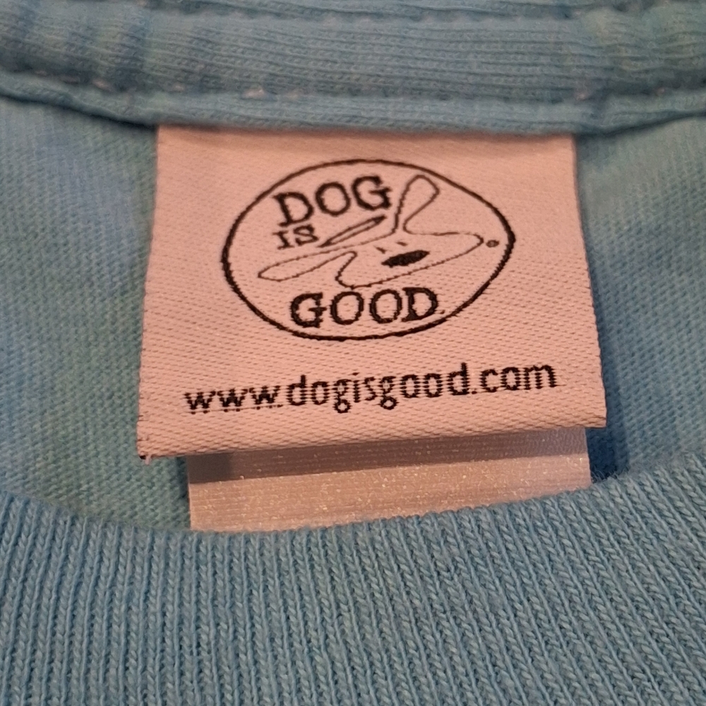 Dog is Good Women's Turquoise Short Sleeve Crew Neck Never Boat Alone Tee M - Picture 8 of 9